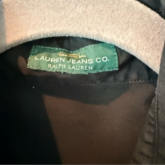 Black Ruffled Button-Up Cotton Top RL Jeans - Pirate, Regency, Flounce, Frill - Picture 2 of 4